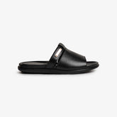 Men's Premium Black Leather Slide Sandals