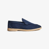 Navy Blue Suede Loafers