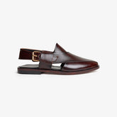 Classic Dark Brown Leather Peshawari Chappal for Men