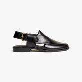 Genuine Leather Black Peshawari Chappal