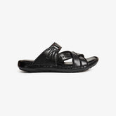 Men's Premium Leather Multi Strap Comfort Slippers