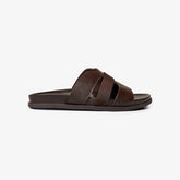 Men's Premium Leather Criss Cross Comfort Slippers