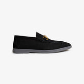 Premium Black Loafers with Gold Horsebit Detail