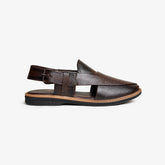 Men's Espresso Brown Leather Peshawari Chappal