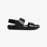 Men's Pebbled Leather Comfort Sandals with Triple Strap Design