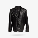 Men's Black Leather Blazer Jacket
