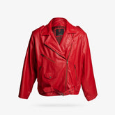 Classic Red Leather Biker Jacket